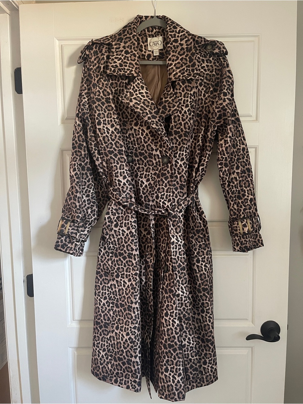 Cato Classic Leopard Print Trench Coat